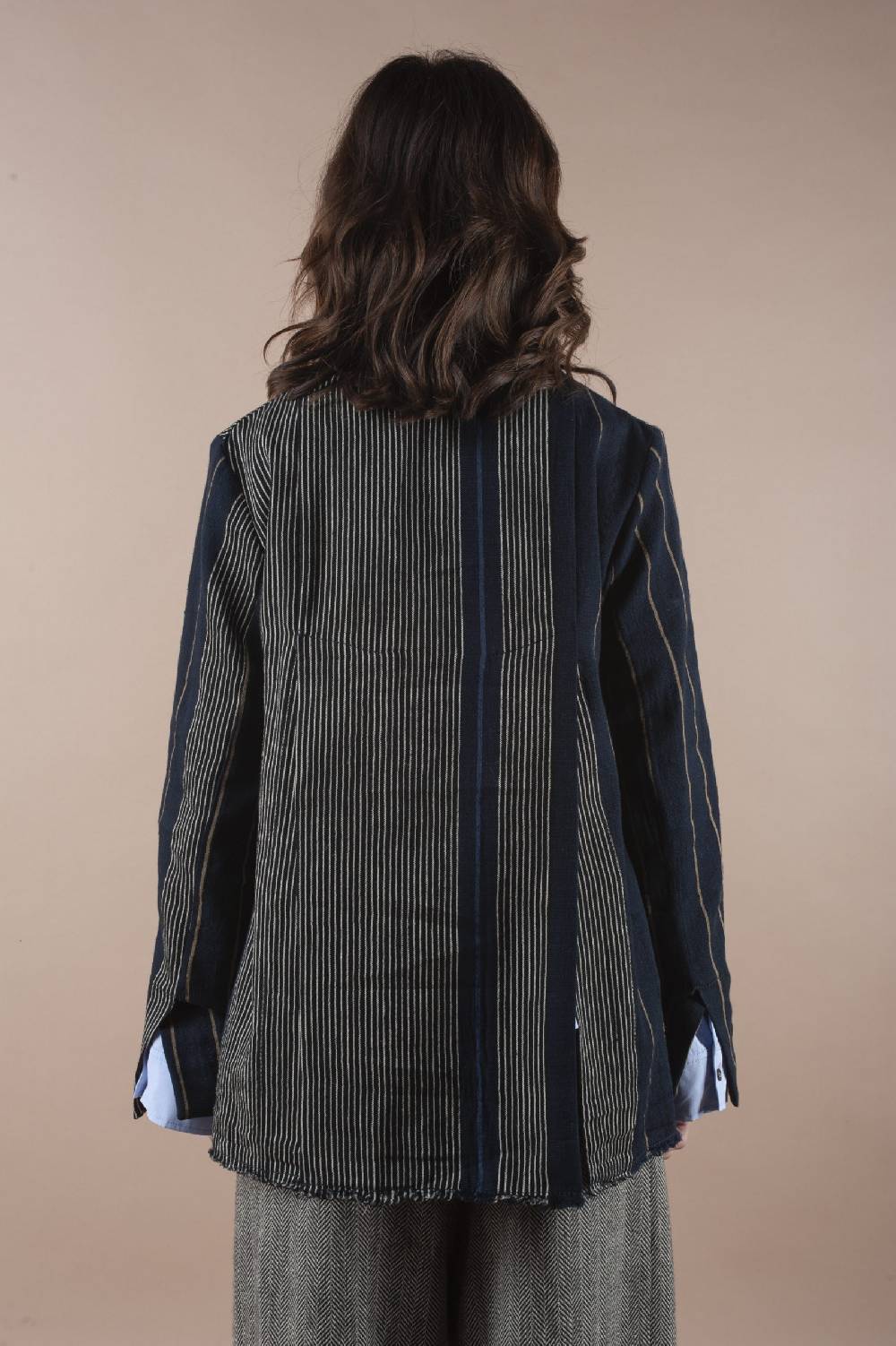 Pdr Phisique Du Role PHISIQUE DU ROLE JACKET IN WOOL/LINEN BARRE’ WITH IRREGULAR STRIPES 2025