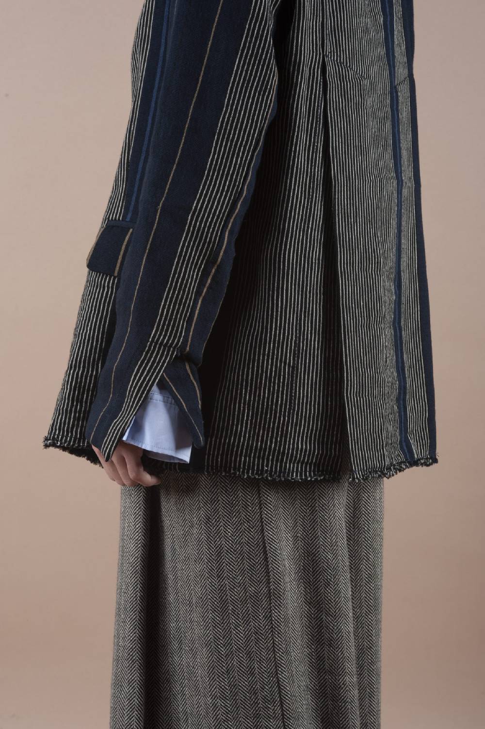 Pdr Phisique Du Role PHISIQUE DU ROLE JACKET IN WOOL/LINEN BARRE’ WITH IRREGULAR STRIPES 2025