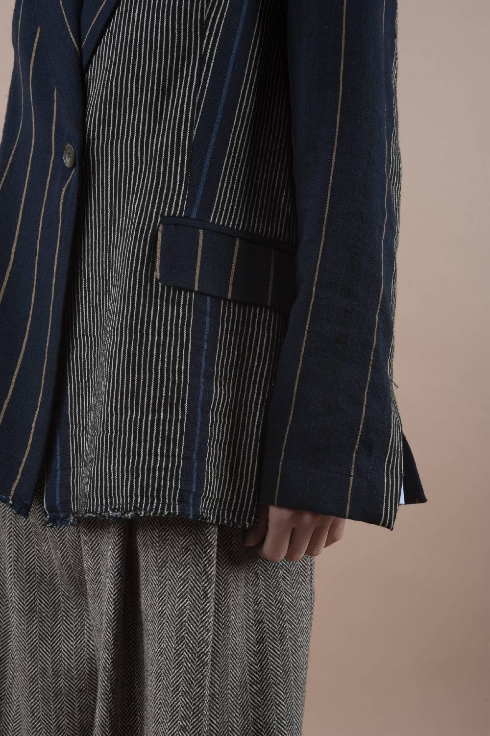 Pdr Phisique Du Role PHISIQUE DU ROLE JACKET IN WOOL/LINEN BARRE’ WITH IRREGULAR STRIPES 2025
