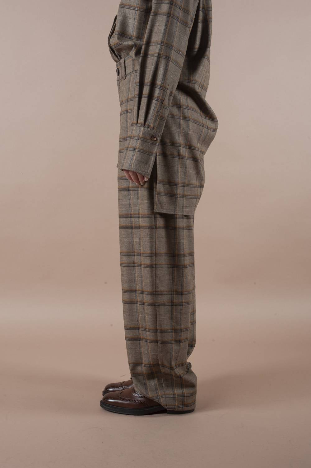 Pdr Phisique Du Role PHISIQUE DU ROLE MANNISH PANTS IN LIGHT TARTAN VIRGIN WOOL Vendita