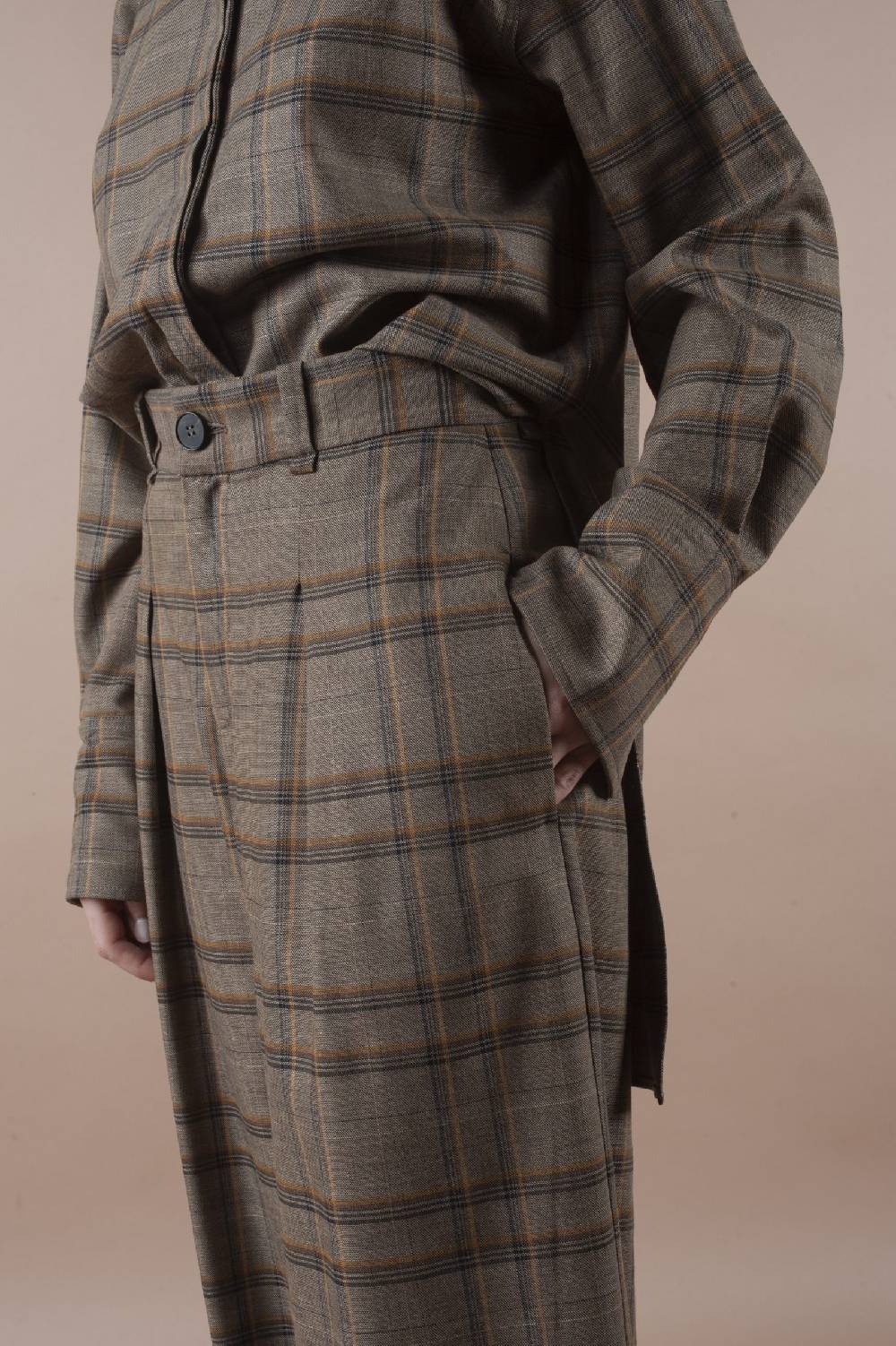 Pdr Phisique Du Role PHISIQUE DU ROLE MANNISH PANTS IN LIGHT TARTAN VIRGIN WOOL Vendita