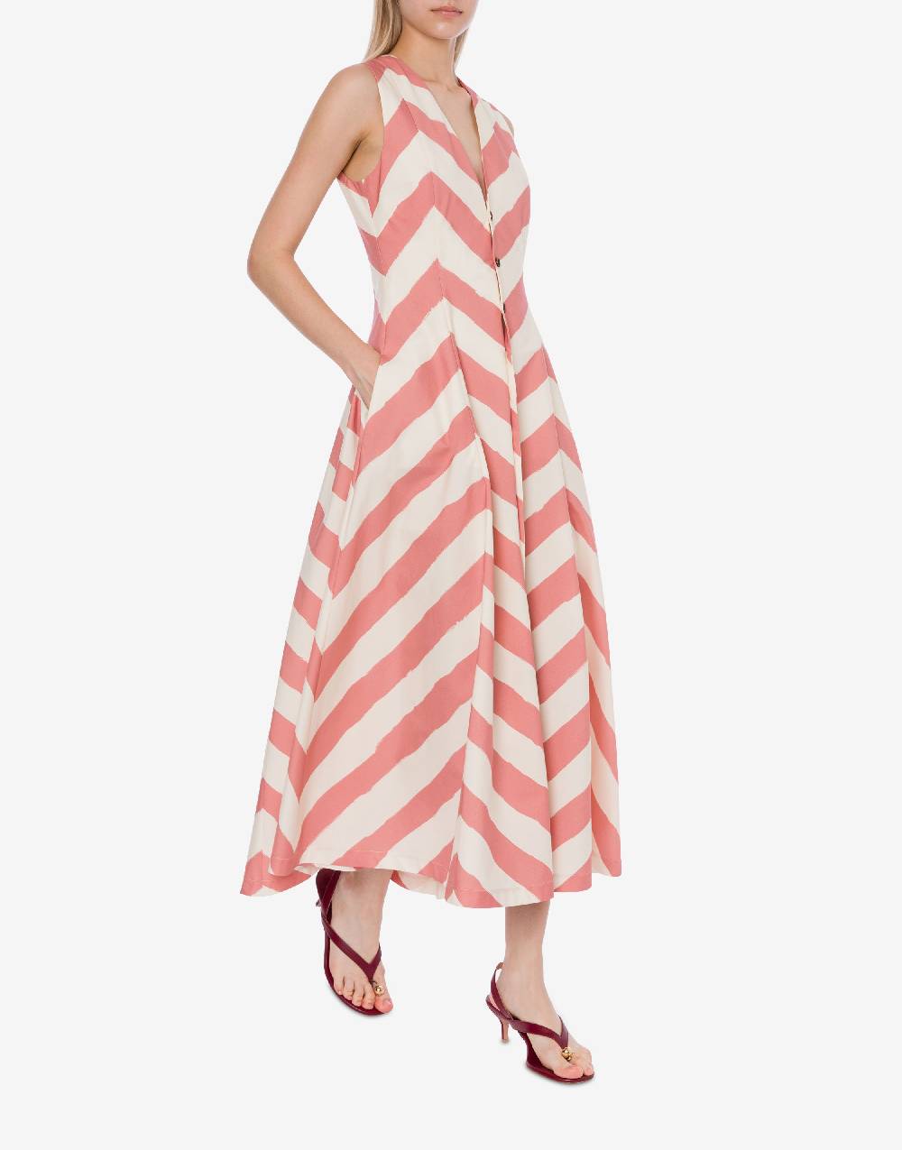 Philosophy Di Lorenzo Serafini Abito chemisier a righe in cotone stretch Fino Al -60%