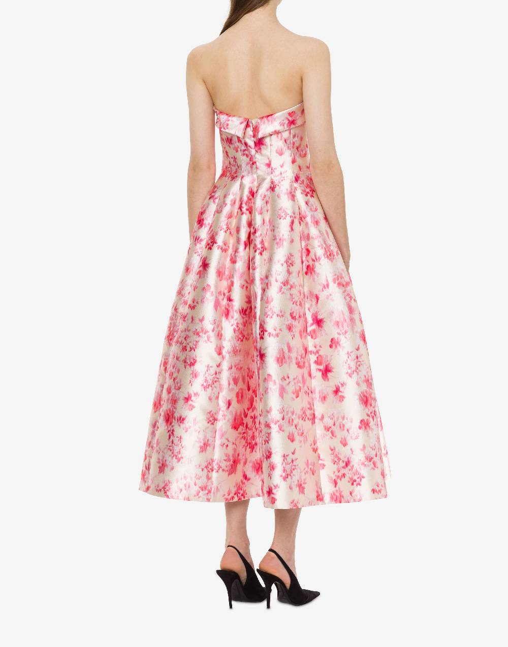 Philosophy Di Lorenzo Serafini Abito bustier in radzmir con stampa fiori Nuovo