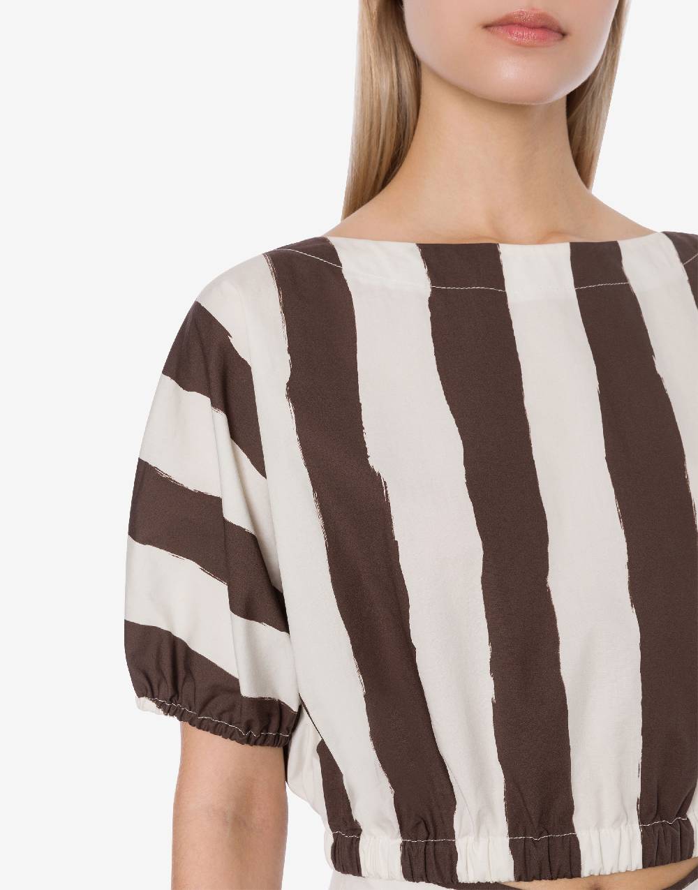 Philosophy Di Lorenzo Serafini Blusa crop a righe in cotone stretch Shopping Online