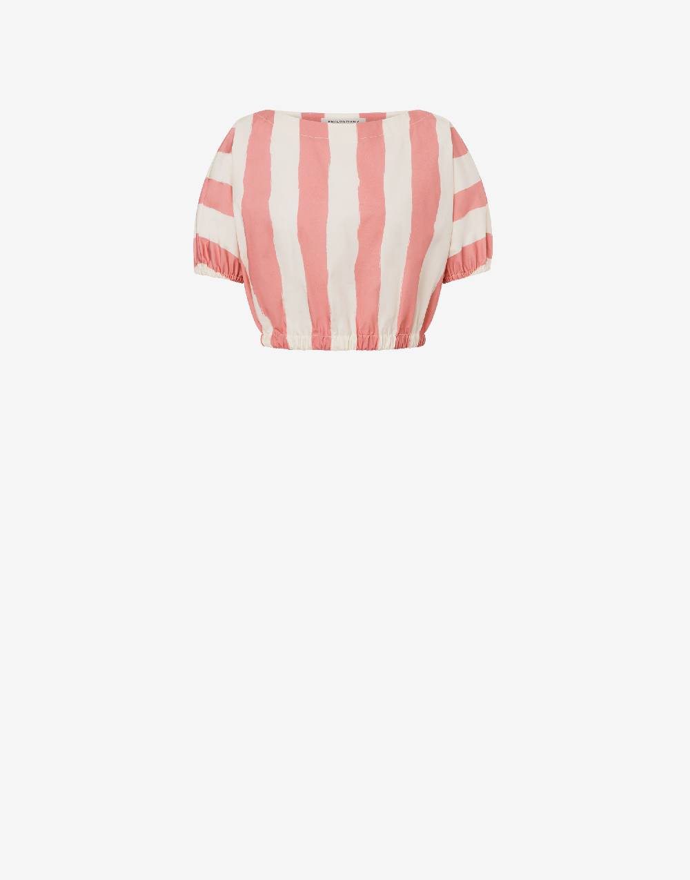 Philosophy Di Lorenzo Serafini Blusa crop a righe in cotone stretch