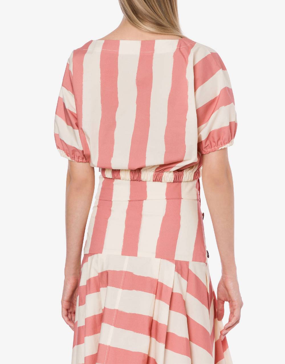 Philosophy Di Lorenzo Serafini Blusa crop a righe in cotone stretch Affare Del Giorno