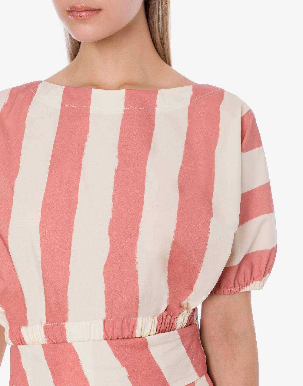 Philosophy Di Lorenzo Serafini Blusa crop a righe in cotone stretch Affare Del Giorno