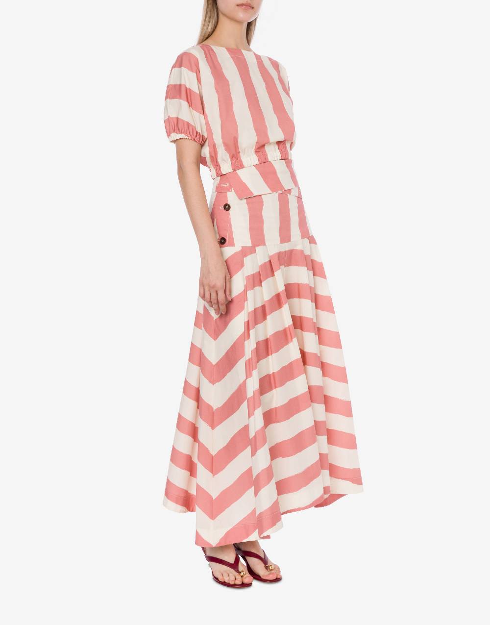 Philosophy Di Lorenzo Serafini Blusa crop a righe in cotone stretch Affare Del Giorno