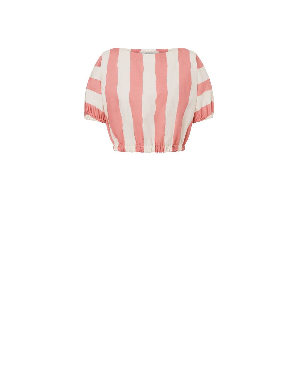 Philosophy Di Lorenzo Serafini Blusa crop a righe in cotone stretch Affare Del Giorno