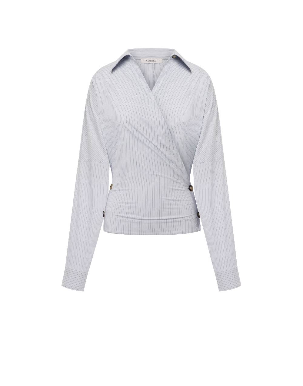 Philosophy Di Lorenzo Serafini Camicia in taffetà stretch con bottoni Convenienza