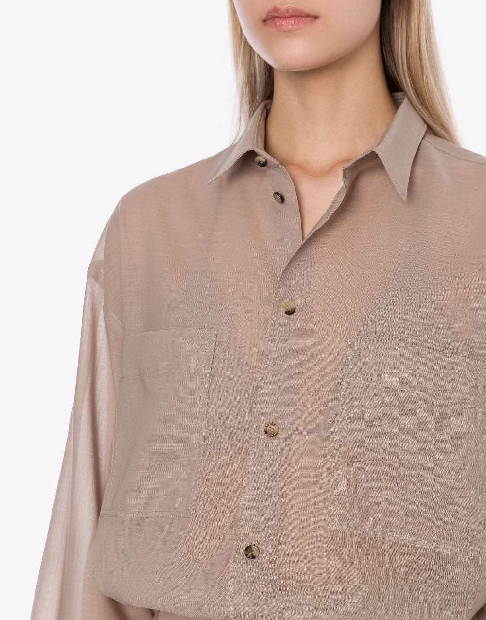 Philosophy Di Lorenzo Serafini Camicia oversize in voile di lana Presa