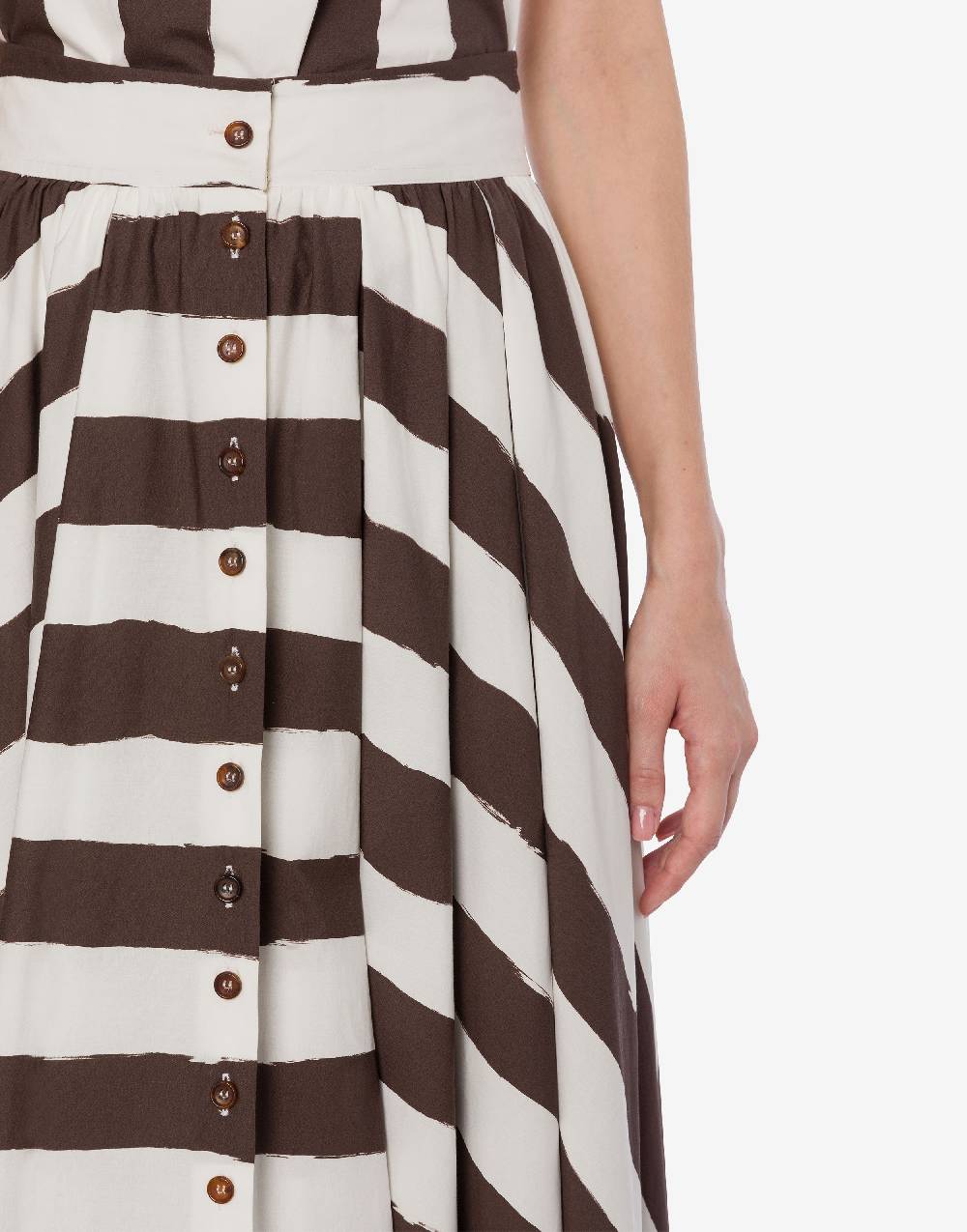 Philosophy Di Lorenzo Serafini Gonna lunga a righe in cotone stretch In Vendita