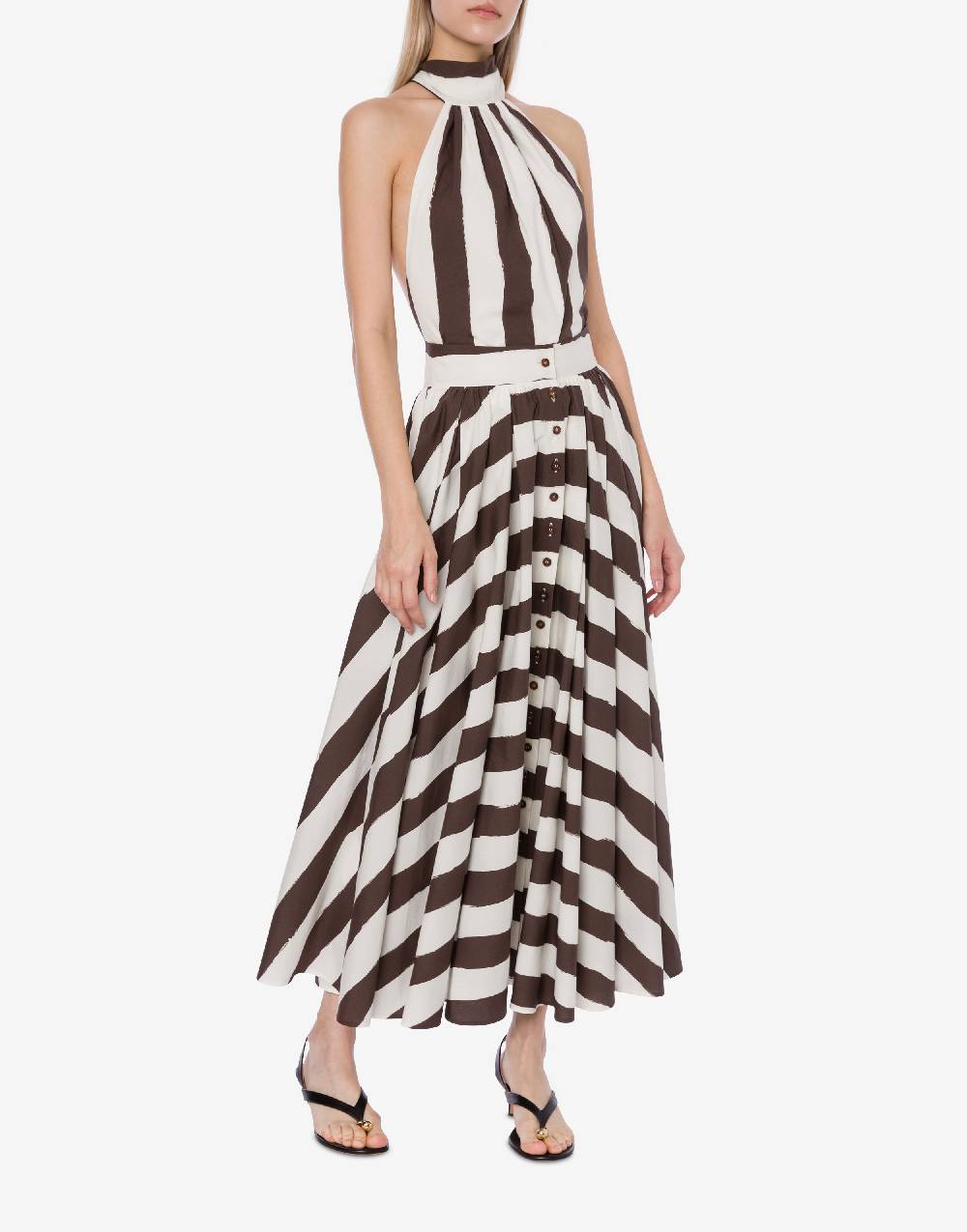 Philosophy Di Lorenzo Serafini Gonna lunga a righe in cotone stretch In Vendita