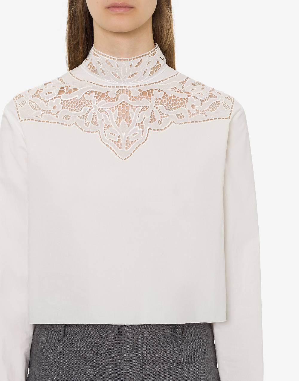 Philosophy Di Lorenzo Serafini Camicia crop in popeline con ricamo I Più Venduti