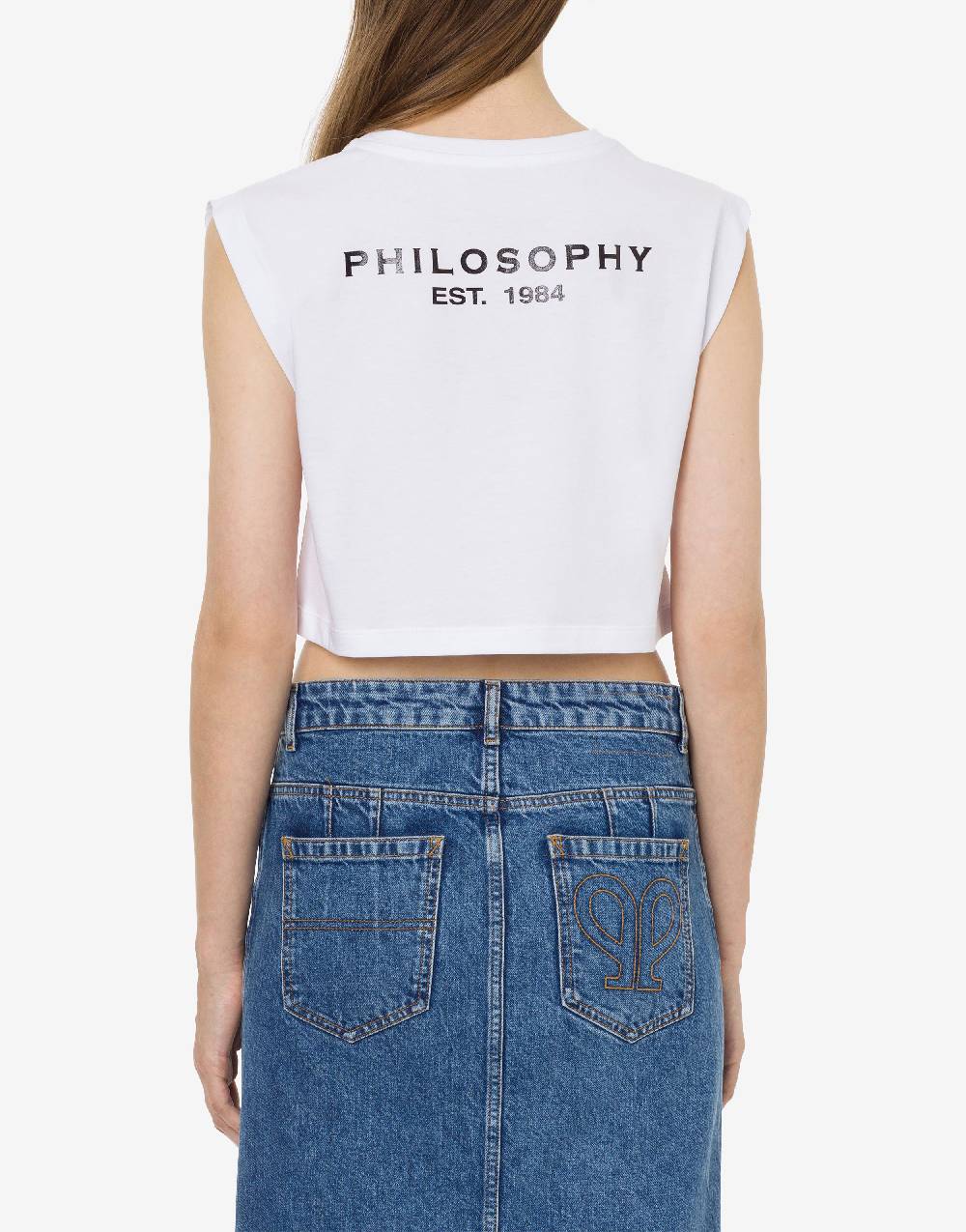 Philosophy Di Lorenzo Serafini Top crop in jersey con logo Nuova