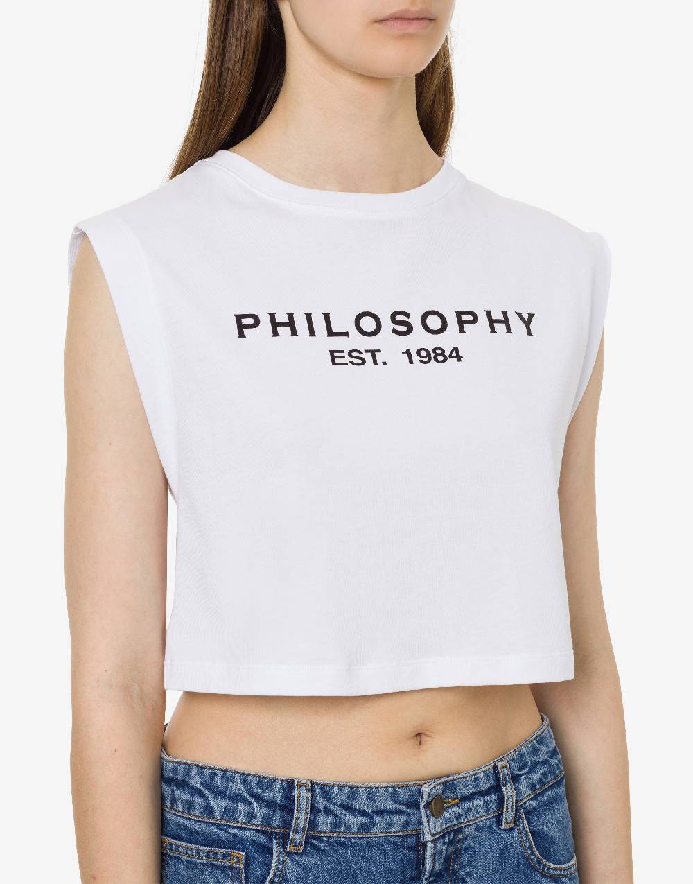 Philosophy Di Lorenzo Serafini Top crop in jersey con logo Nuova
