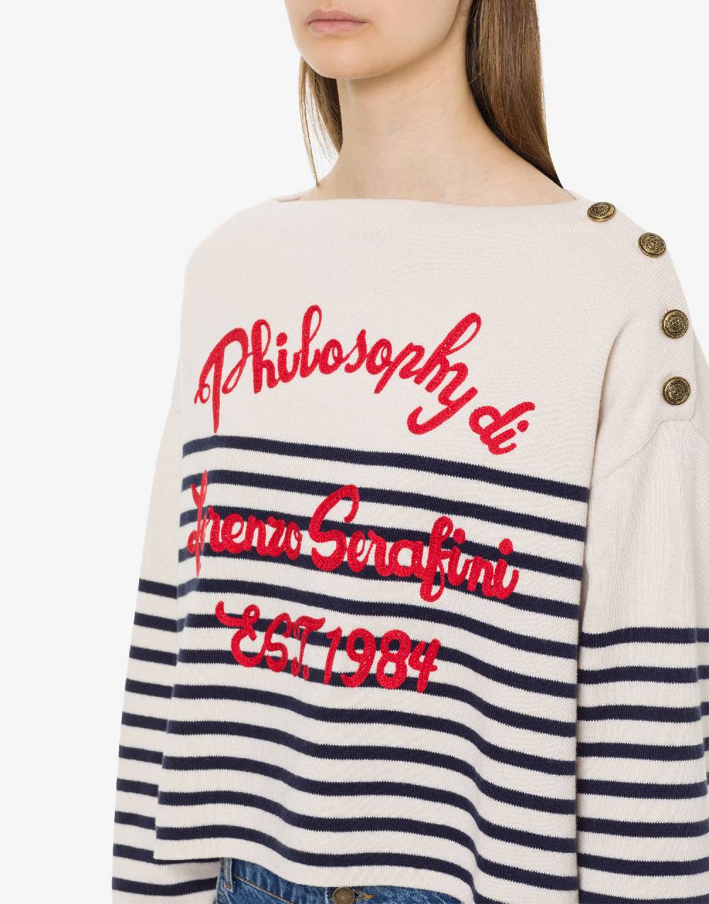Philosophy Di Lorenzo Serafini Maglione in lana e cotone con logo 2025