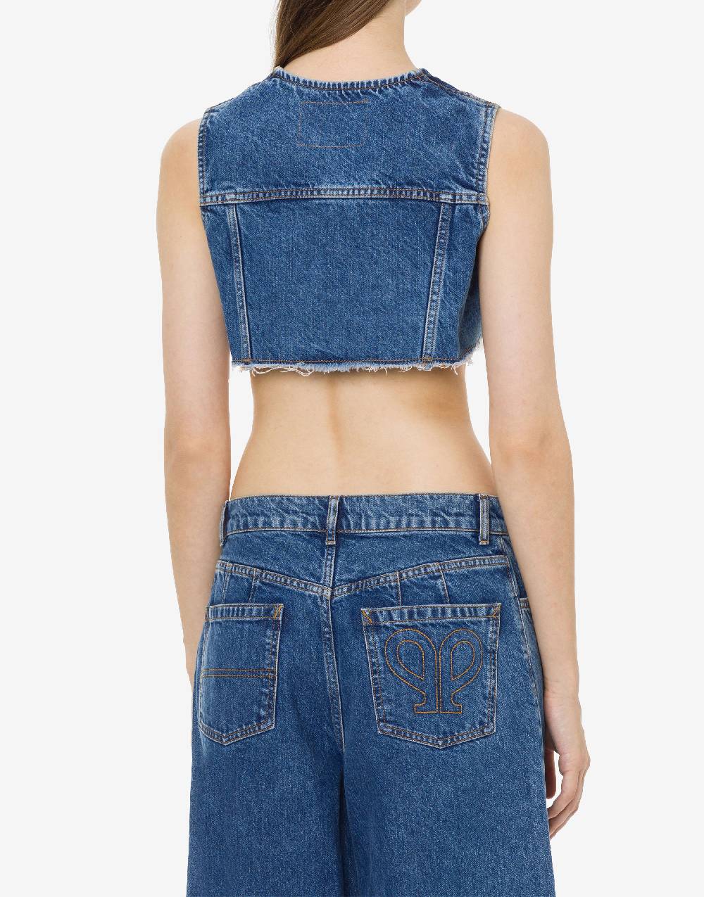 Philosophy Di Lorenzo Serafini Gilet crop in denim Italy