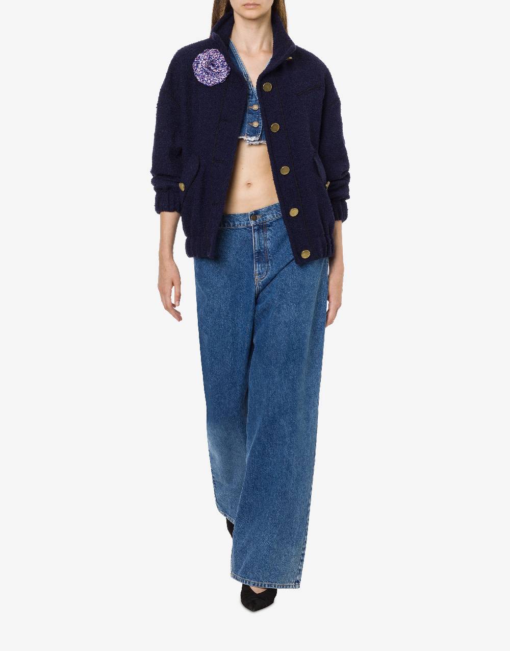 Philosophy Di Lorenzo Serafini Gilet crop in denim Italy