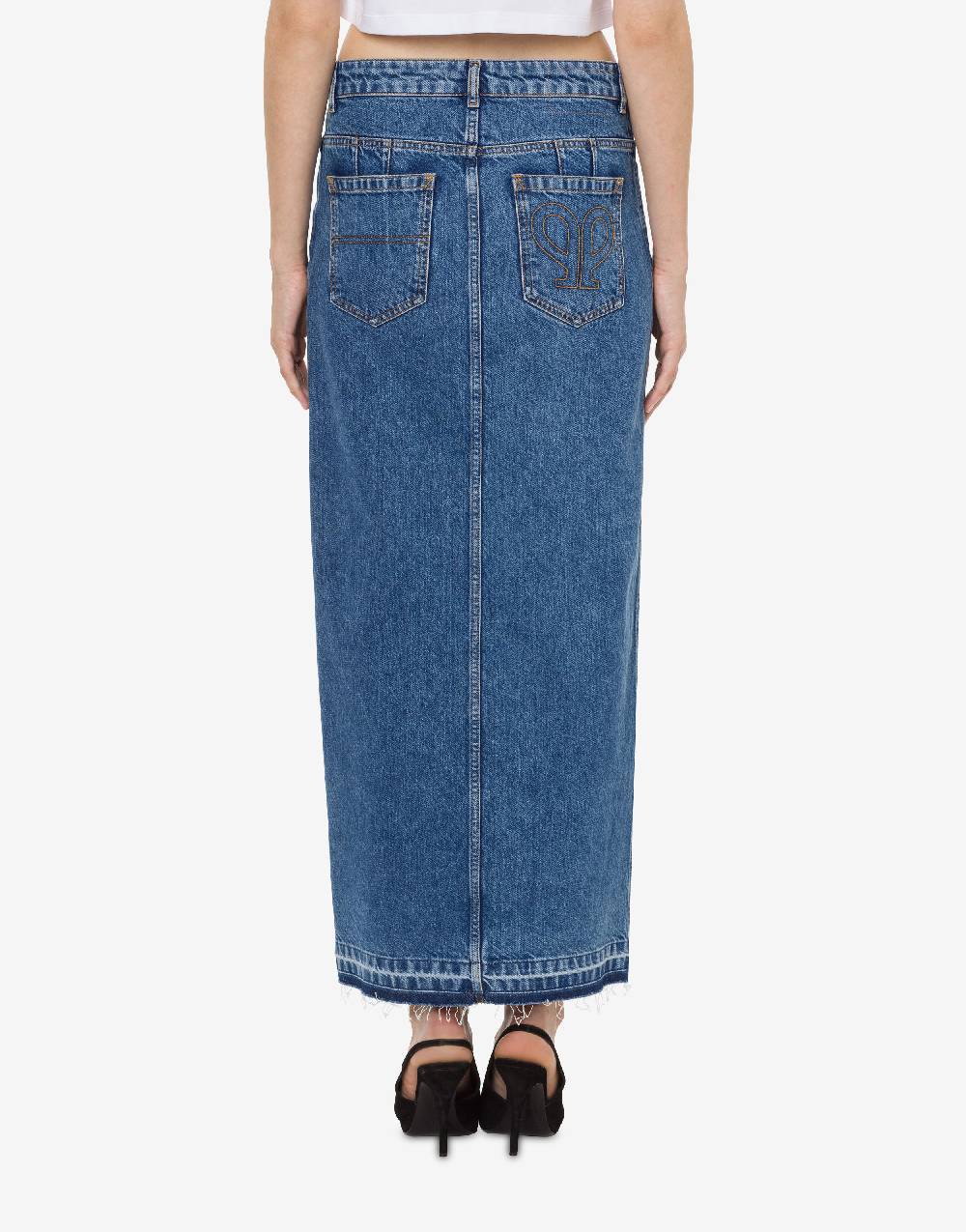 Philosophy Di Lorenzo Serafini Gonna in denim con spacco Qualità