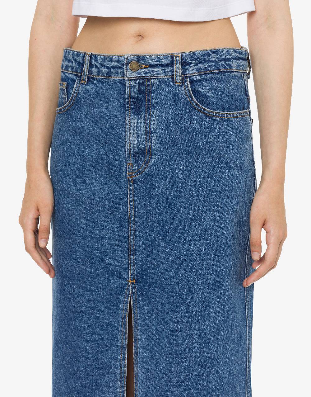 Philosophy Di Lorenzo Serafini Gonna in denim con spacco Qualità