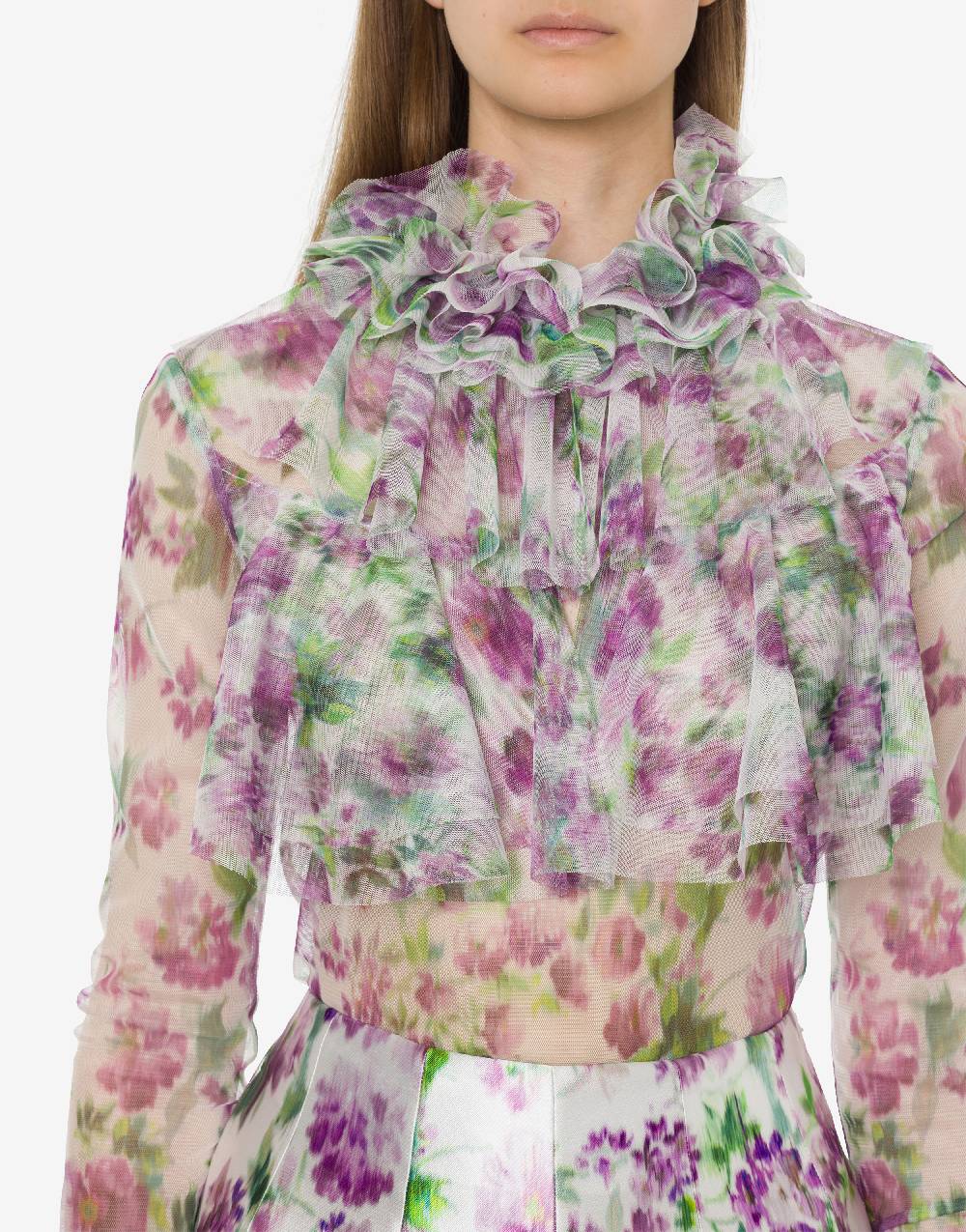 Philosophy Di Lorenzo Serafini Blusa in tulle con stampa fiori Prezzo Ridotto