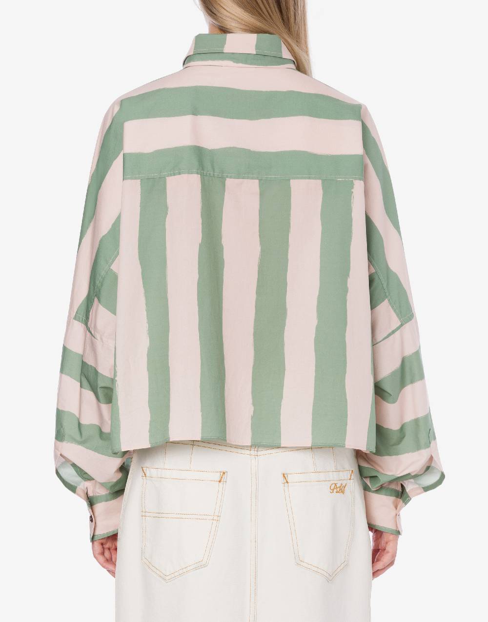 Philosophy Di Lorenzo Serafini Camicia crop a righe in cotone stretch Moda