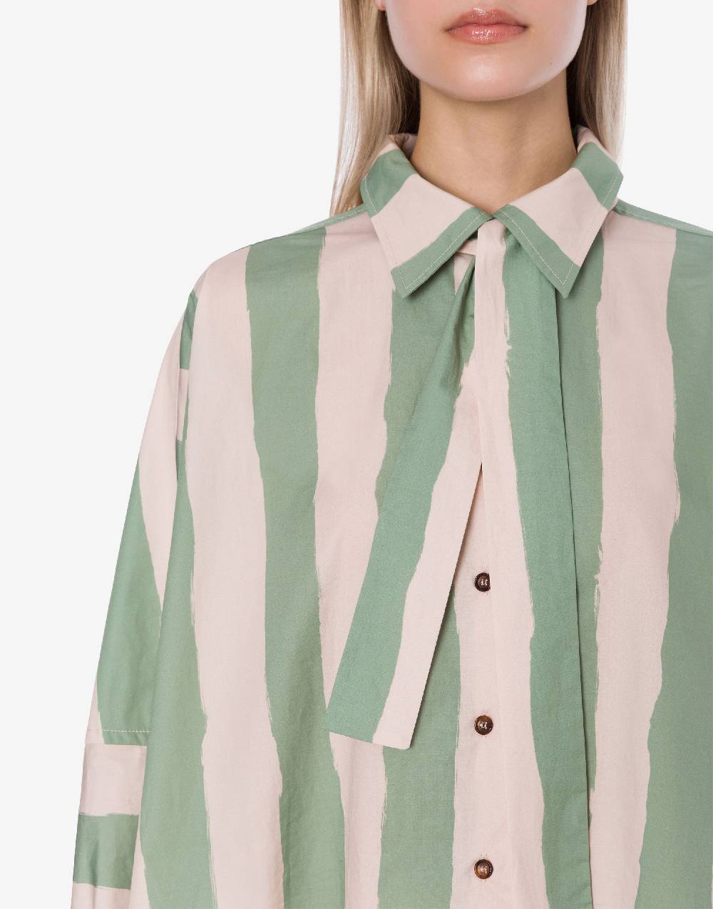 Philosophy Di Lorenzo Serafini Camicia crop a righe in cotone stretch Moda