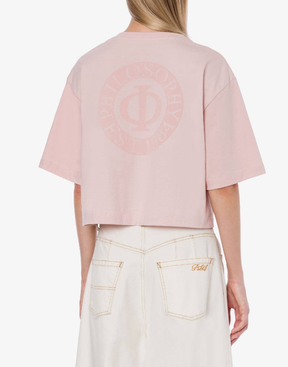 Philosophy Di Lorenzo Serafini T-shirt crop in jersey con logo Promozione