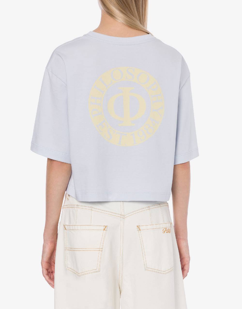 Philosophy Di Lorenzo Serafini T-shirt crop in jersey con logo Spedizione Gratuita