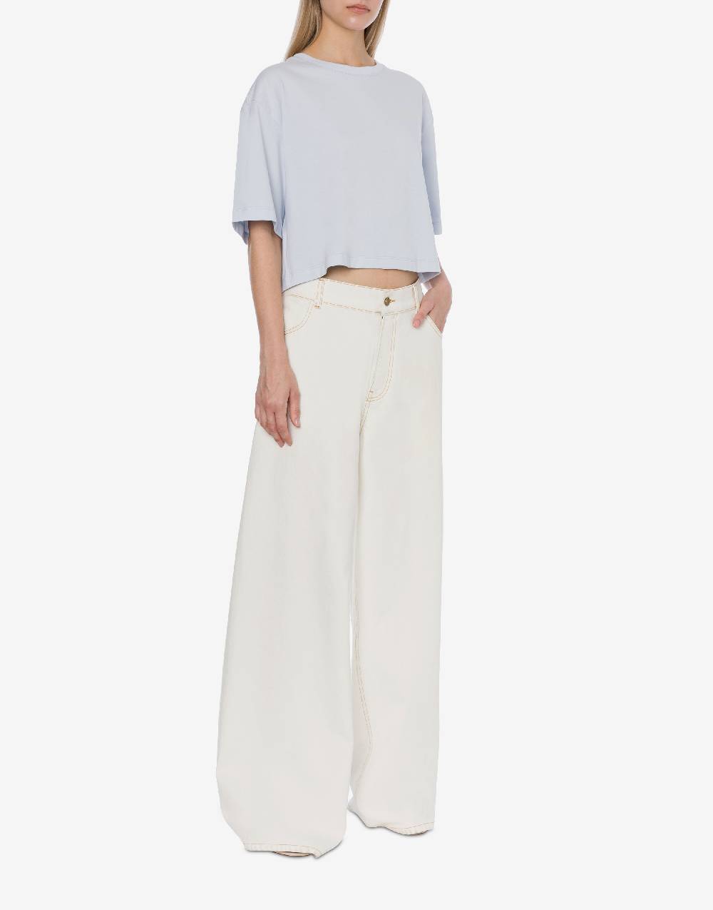 Philosophy Di Lorenzo Serafini T-shirt crop in jersey con logo Spedizione Gratuita