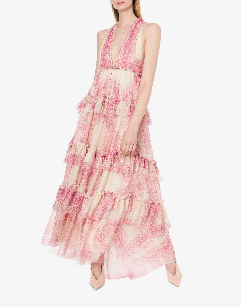 Philosophy Di Lorenzo Serafini Abito a balze in tulle stampato Acquista Ora
