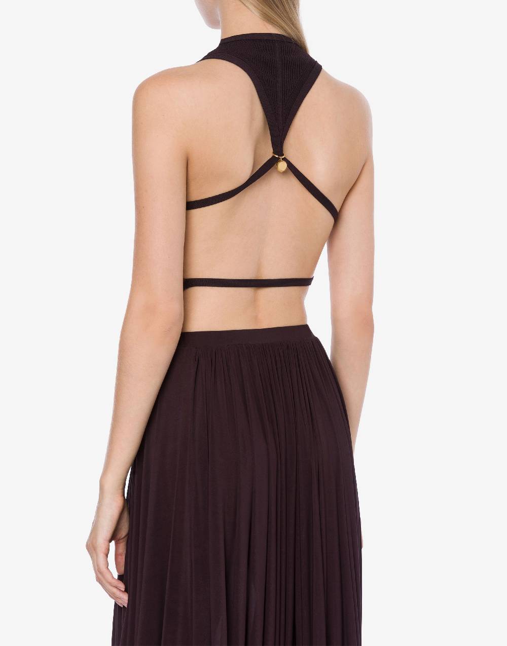 Philosophy Di Lorenzo Serafini Top crop a costine stretch con piercing Offerte esclusive