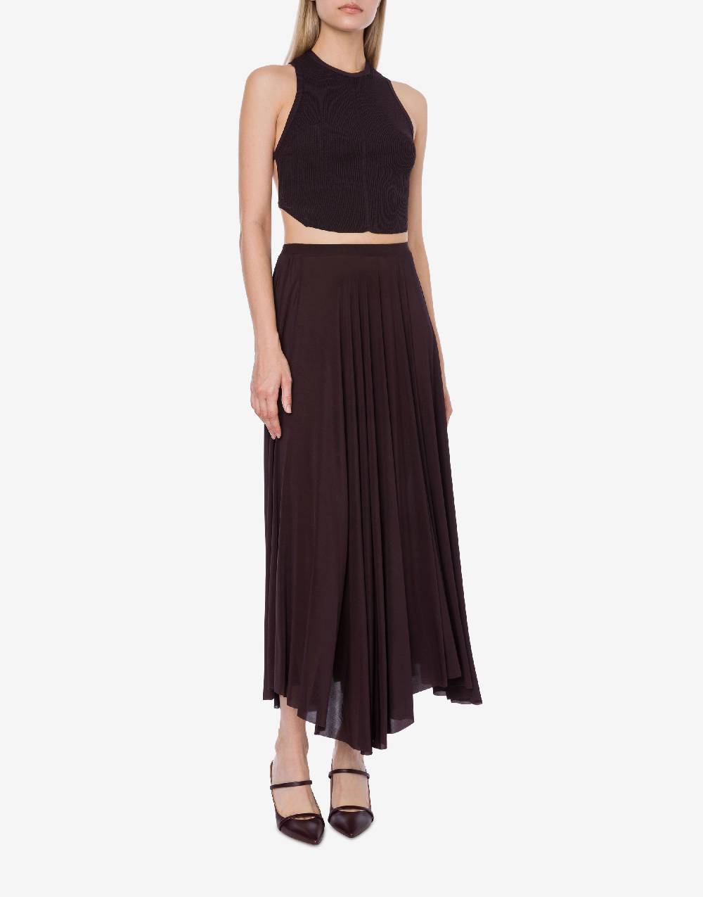 Philosophy Di Lorenzo Serafini Top crop a costine stretch con piercing Offerte esclusive