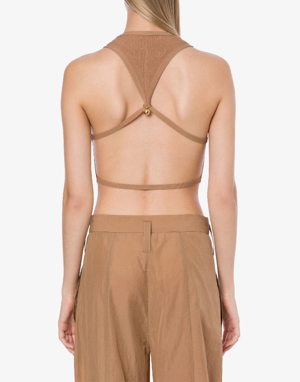 Philosophy Di Lorenzo Serafini Top crop a costine stretch con piercing In Vendita