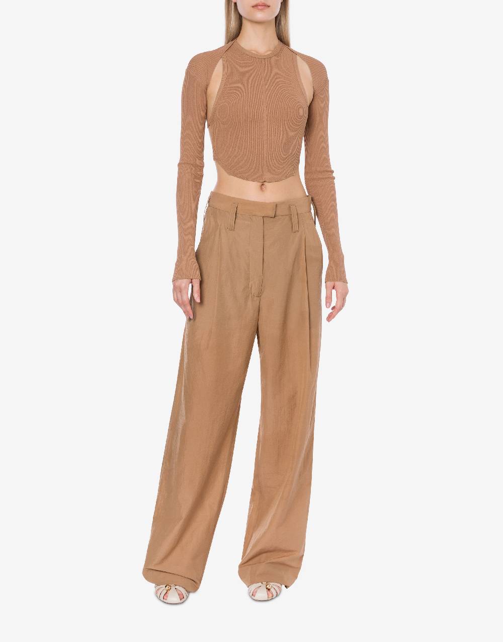 Philosophy Di Lorenzo Serafini Top crop a costine stretch con piercing In Vendita