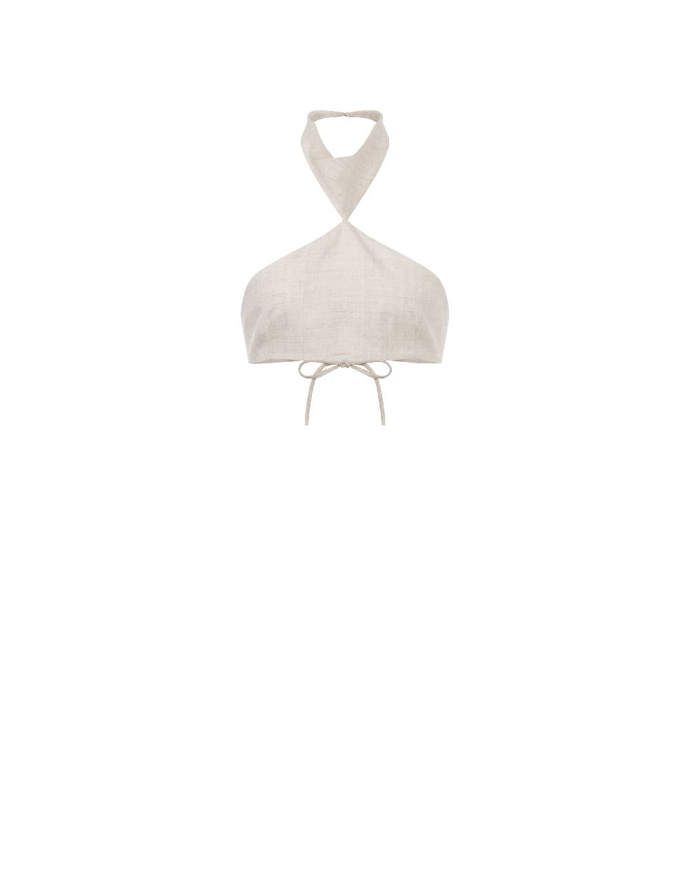 Philosophy Di Lorenzo Serafini Crop top in tela di misto lino Offerte