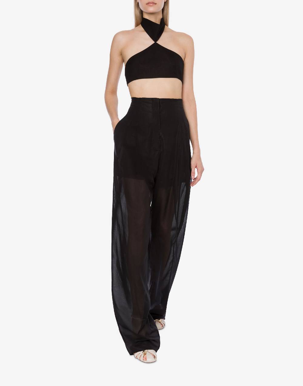 Philosophy Di Lorenzo Serafini Crop top in tela di misto lino Hotsell