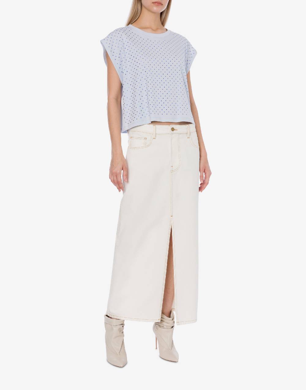 Philosophy Di Lorenzo Serafini T-shirt in jersey con strass Vendita Calda