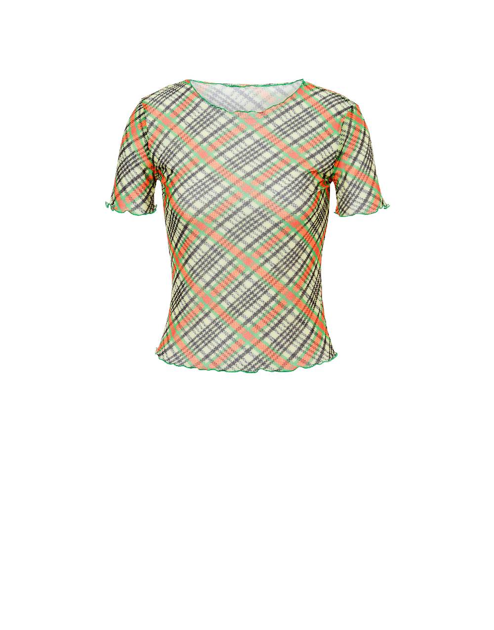 Philosophy Di Lorenzo Serafini T-shirt beachwear in tulle Check Vendita