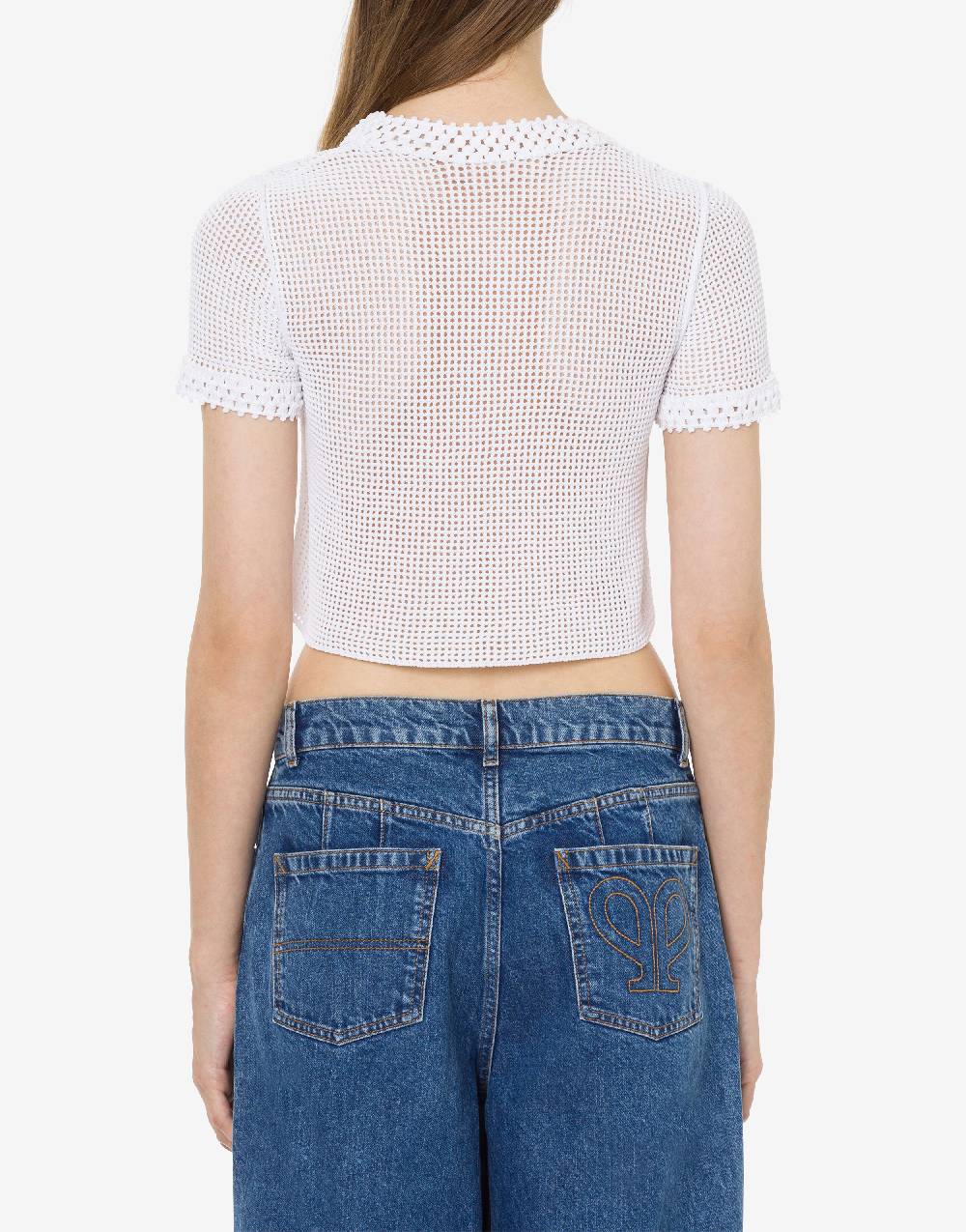 Philosophy Di Lorenzo Serafini Maglia crop in rete stretch Doppia P Consegna Veloce