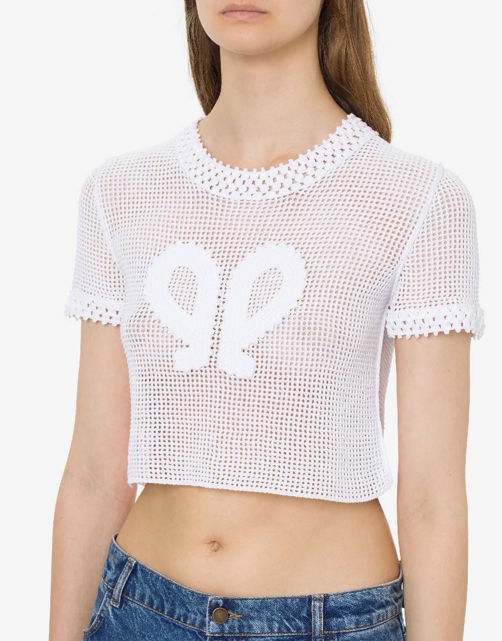 Philosophy Di Lorenzo Serafini Maglia crop in rete stretch Doppia P Consegna Veloce