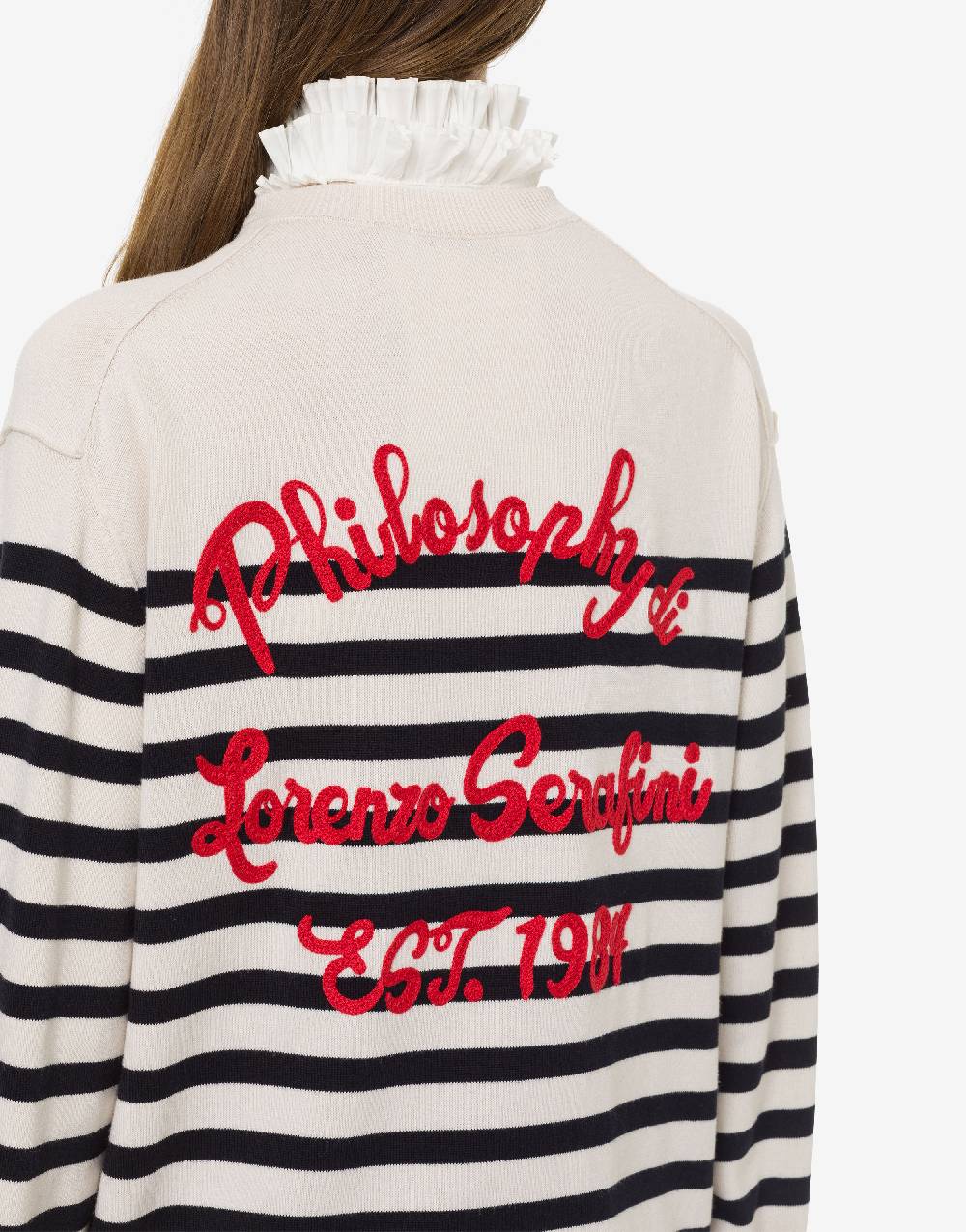 Philosophy Di Lorenzo Serafini Cardigan a righe in lana e cotone Promozione Limitata