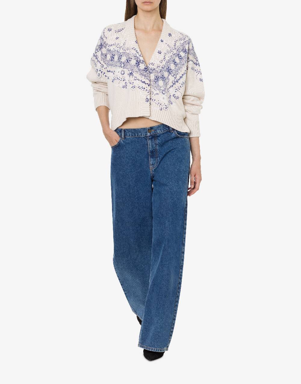 Philosophy Di Lorenzo Serafini Cardigan in cotone e lana con stampa Shopping Online