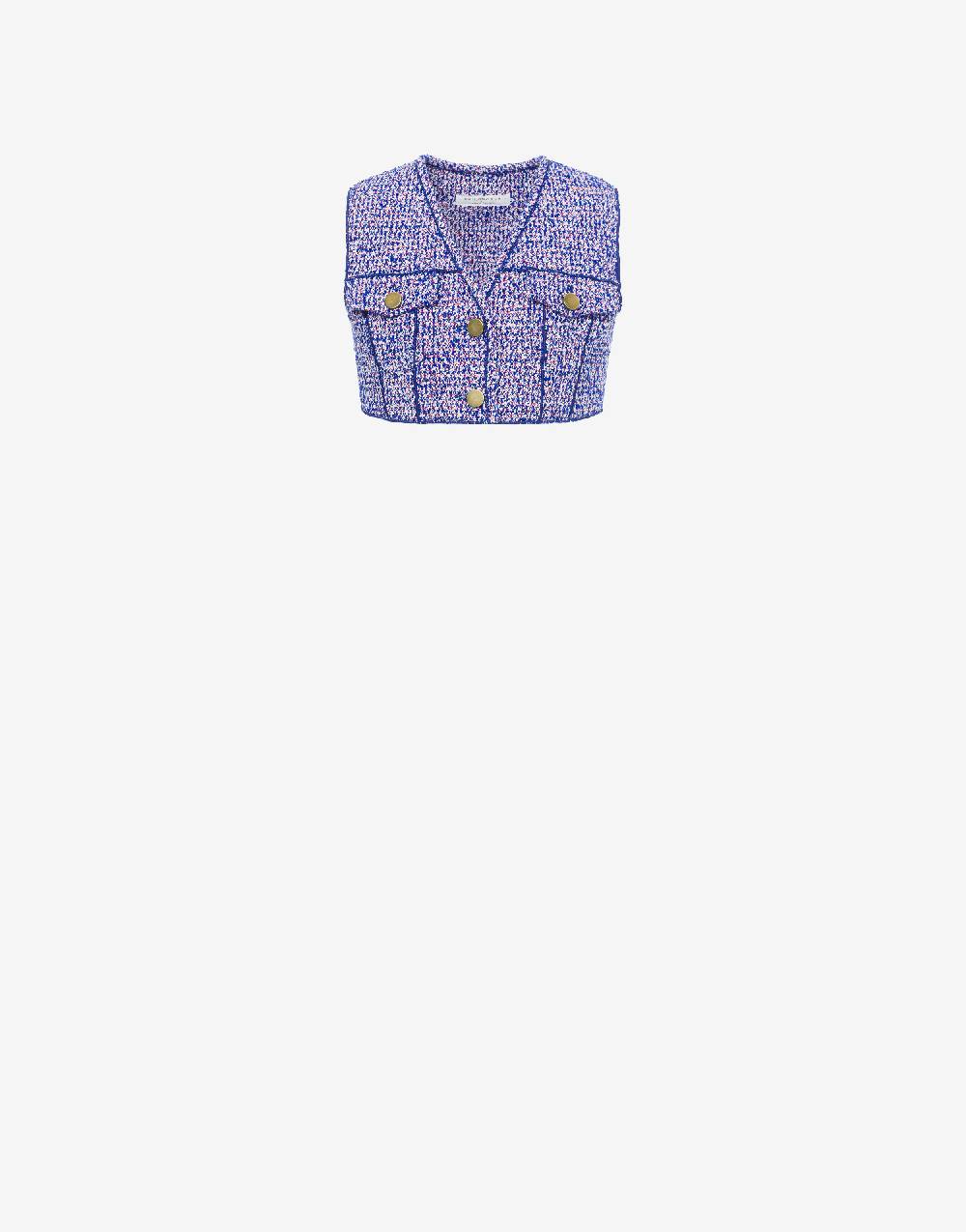 Philosophy Di Lorenzo Serafini Gilet crop in stuoia bouclé