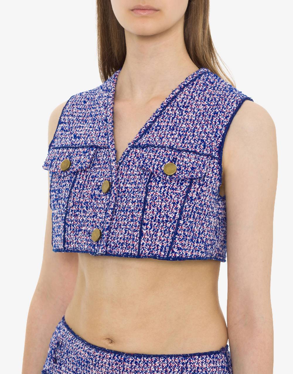Philosophy Di Lorenzo Serafini Gilet crop in stuoia bouclé Affare Del Giorno