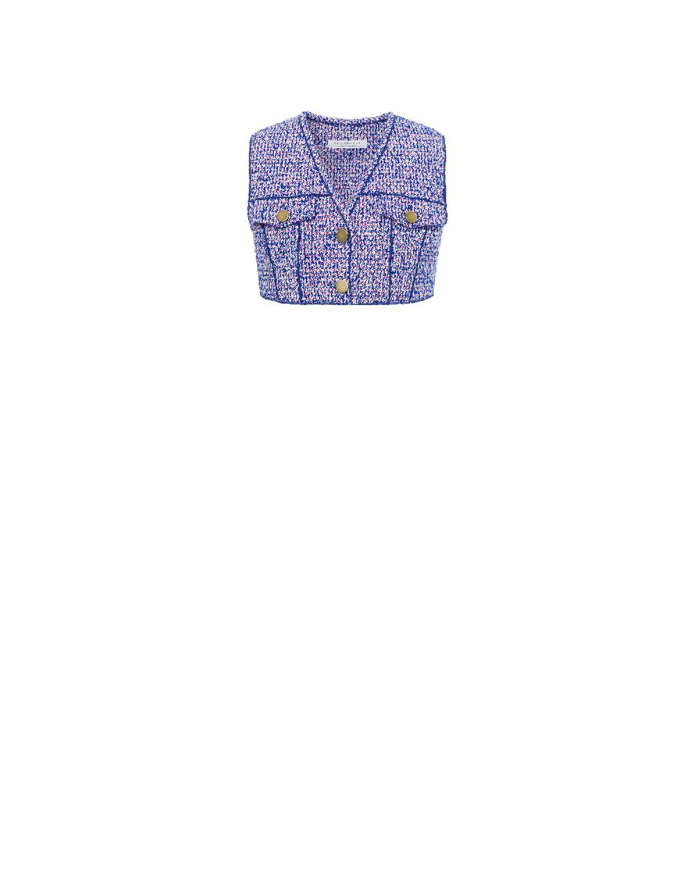 Philosophy Di Lorenzo Serafini Gilet crop in stuoia bouclé Affare Del Giorno