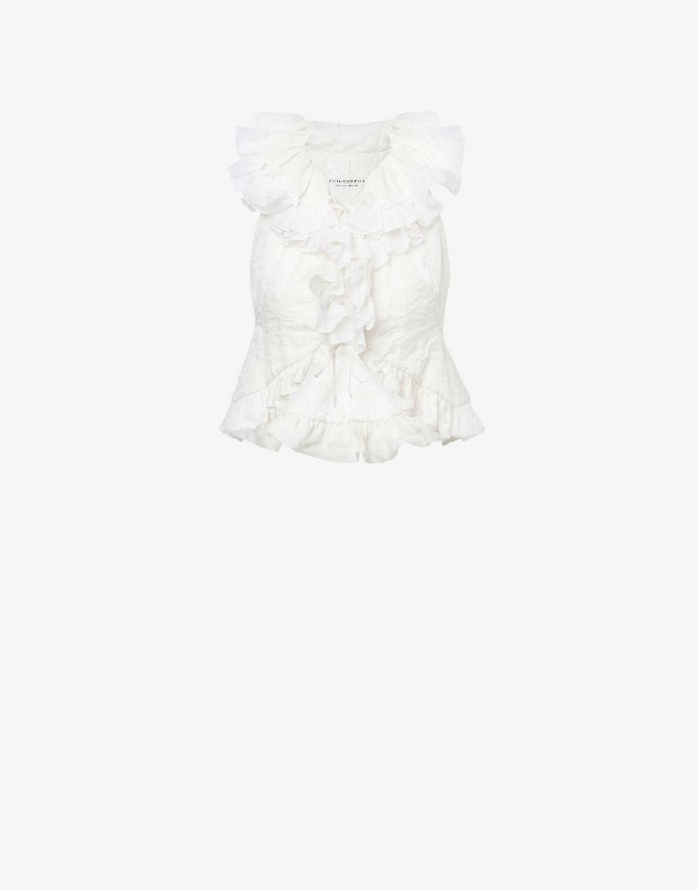 Philosophy Di Lorenzo Serafini Gilet crop in cotone jacquard Presa
