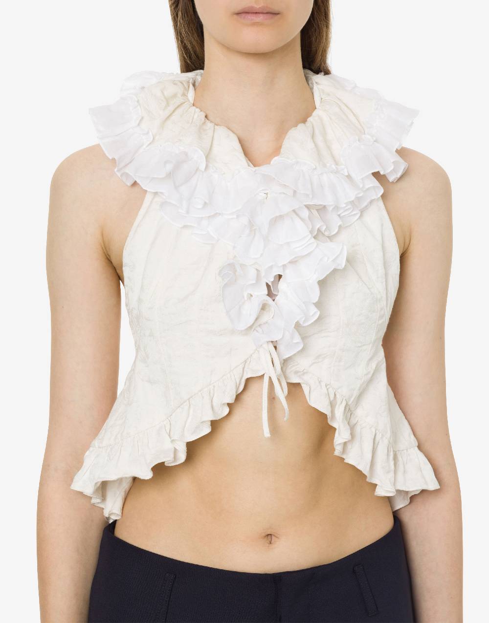Philosophy Di Lorenzo Serafini Gilet crop in cotone jacquard Presa