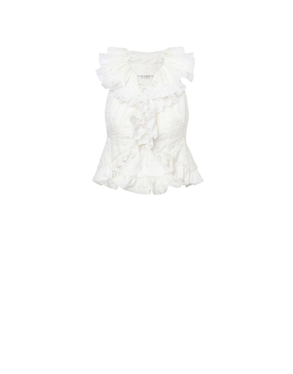Philosophy Di Lorenzo Serafini Gilet crop in cotone jacquard Presa
